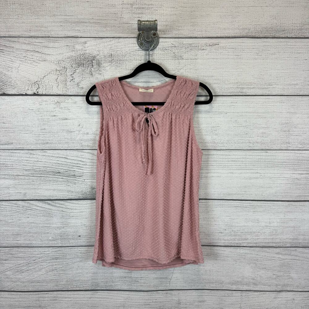Reborn J Women's Dusty Pink Dotted Textured Sleeveless Summer Tank Size XL